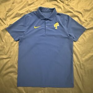 Nike Polo Boxing Fish Embroidery Mens M Blue Golf Shirt DV6749 Dri-Fit